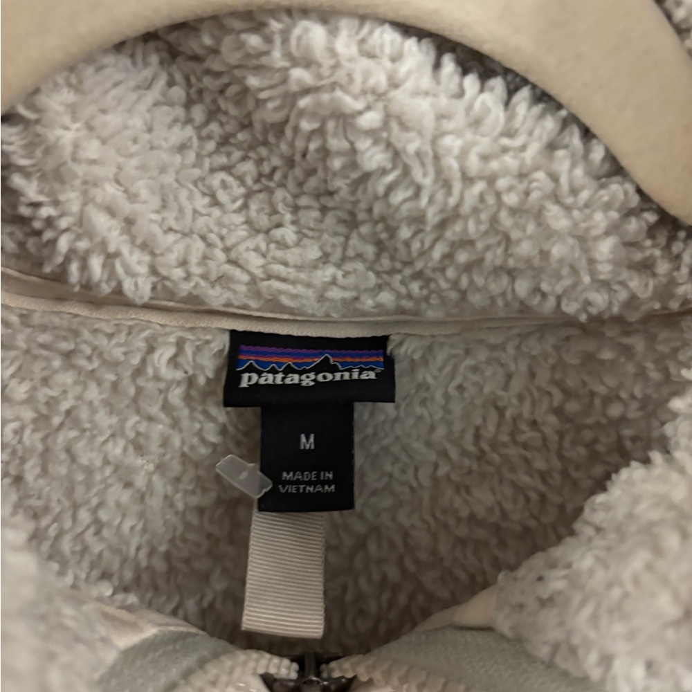 Women’s Patagonia Los Gatos Sherpa, size Medium soft  1/4 zip Birch White - Picture 3 of 5